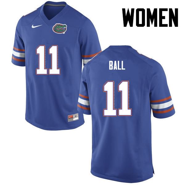 NCAA Florida Gators Neiron Ball Women's #11 Nike Blue Stitched Authentic College Football Jersey DGO2564VS